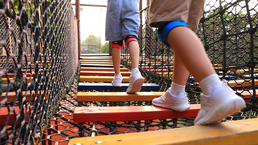 Child exploring confidently